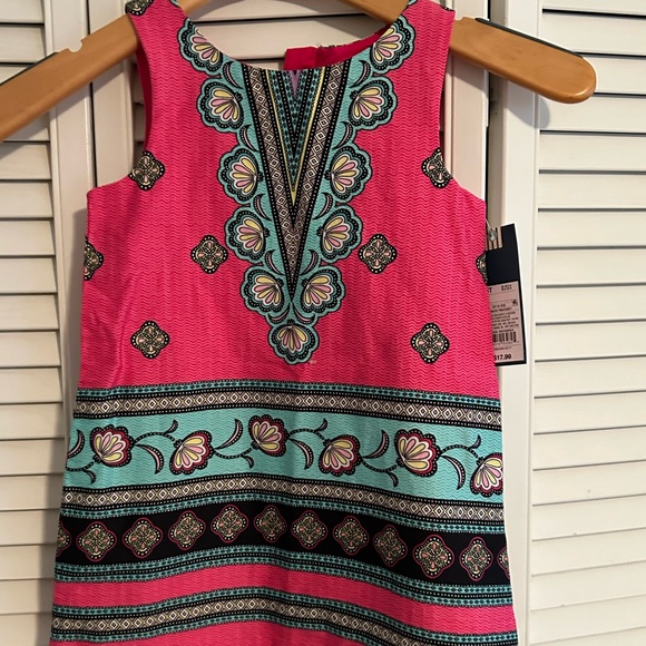 Oshkosh Girl’s sleeveless Shift Dress Paisley Pink, Teal, NavyWhite Size 3T NWT - Picture 1 of 5